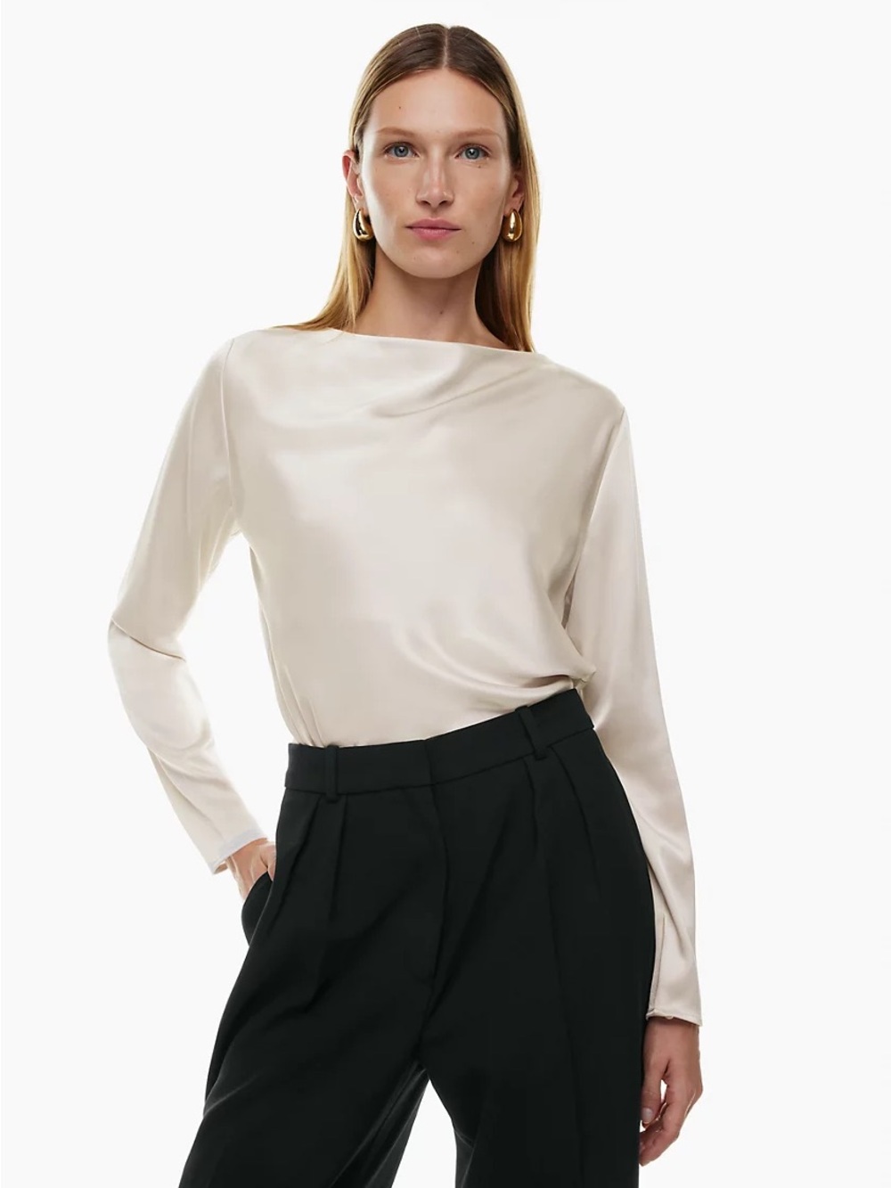Babaton | Transcend Satin Long Sleeve Blouse Size Small Aritzia